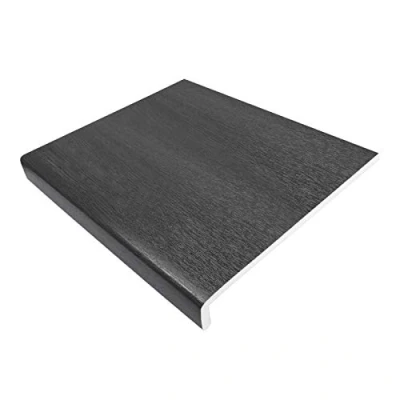 Image of 250mm Grey UPVC Window Board/Cill Cover 1.25m Long 9mm Thick Plastic Sill Capping