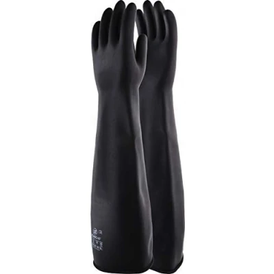 Image of UCI KONIG Extra Thick Black Heavyweight Natural Rubber Gauntlets Gloves 60cm / 24inch (10/XL)