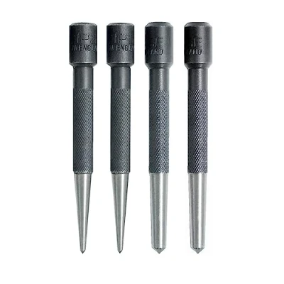 Image of Eclipse Professional Tools 351W Set of 4 Round Head Center Punches 3.2mm (1/8&quot;) 6.35mm (1/4&quot;) Point Diameter