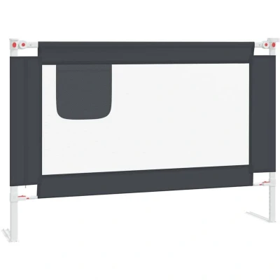 Image of vidaXL Toddler Safety Bed Rail in Dark Grey Adjustable Height Fits on Most Beds Made from Durable, Washable Polyester Fabric Easy to Clean &amp; Assemble