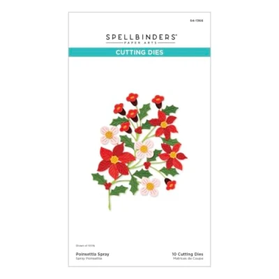 Image of Spellbinders S4 1366 Poinsettia Spray Etched Dies from The Home for Holidays Collection