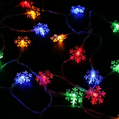 Image of HANCLLED Fairy String Lights 3M 20LED Snowflake LED USB Powered Multicolor for Party Festival Christmas Decoration Lighting [Multicolor]