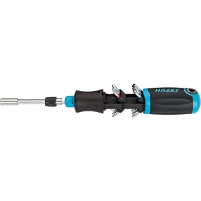 Image of HAZET Bit Ratchet Screwdriver 810R 4 I Integrated Holder Magazine with 12 Bits Function Adjustable or Use as a