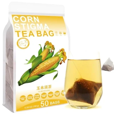 Image of Plant Gift Corn Stigma Tea Bags 5.29oz (3g*50bags), Chinese Pure Nature, Health Care Mixed Tea, Combination of Floral 150g 玉米须茶