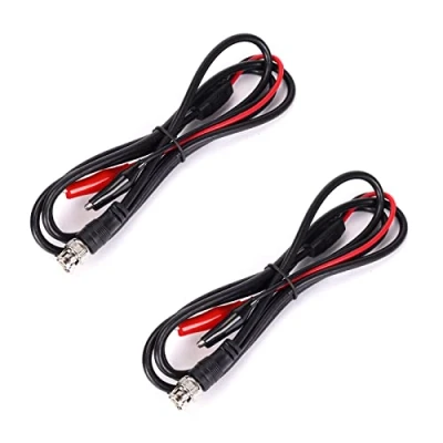 Image of Ruimou 2Pcs BNC Q9 to Double Alligator Clip Test Cable 1.5M/4.9FT for Oscilloscope, Signal Generators, Video Surveillance
