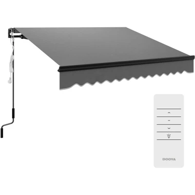 Image of Outsunny 2.5 x 2m Electric Awning with LED Light and Remote Controller Grey 840 269V70CG