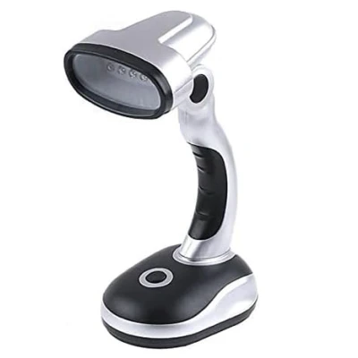 Image of Garden Mile Portable Desk Lamp Battery Powered 12 White Led Light Table Flexible Cordless Wireless Bedside Lamps Modern Lighting for Camping Home Office Computer