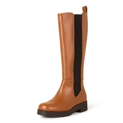 Image of Amazon Essentials Women&#039;s Tall Gusset Boot, Camel, 5 UK