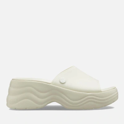 Image of Crocs Skyline Slide Heeled mules, Women&#039;s, Size: 8, Bone Synthetics