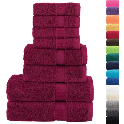 Image of vidaXL 8 Piece Premium Towel Set SOLUND Bordeaux 600 gsm