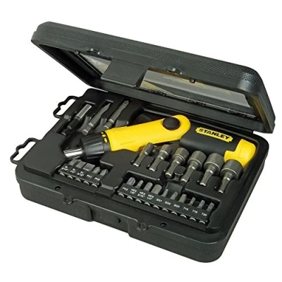 Image of Stanley 0 63 022 Pistol Grip Screwdriver, Multi Colour, Set of 24 Piece