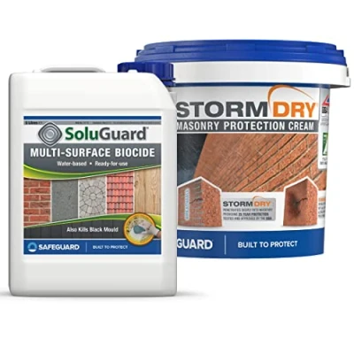 Image of Stormdry Masonry Waterproofing Cream 5L + Soluguard Biocide BBA Approved 25 Year Ultimate Home Protection Bundle for Effective Wall Weatherproofing