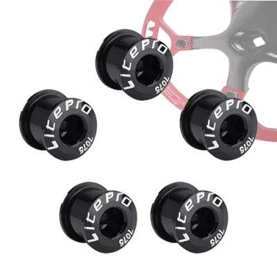 Image of YUEMING 5Pcs Chainring Bolts, Single Chainwheel Bolts Nuts MTB Disc Screws 7075 Aluminum Alloy M8 Crankset for Road Bike, Mountain BMX, Fixie