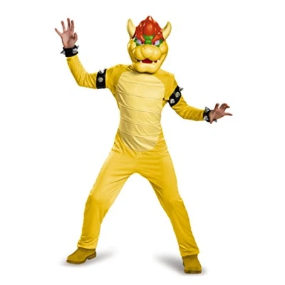 Image of Nintendo DISK85147G Bowser Deluxe Kids Costume, Cartoon, Green, Large