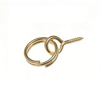 Image of Merriway BH04791 (4 Pcs) Picture Frame Mirror Screw Ring, Small Brass Plated Pack of 4 Pieces