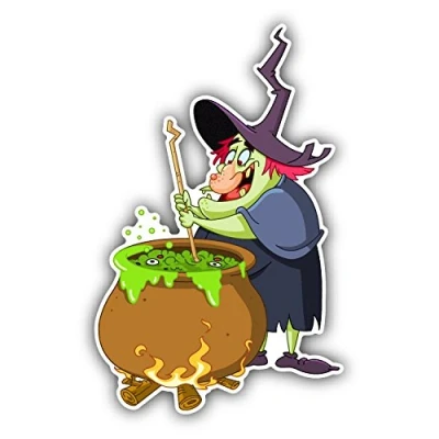 Image of postwalldecor Witch Potion Cartoon Car Bumper Sticker Decal 10 x 12 cm