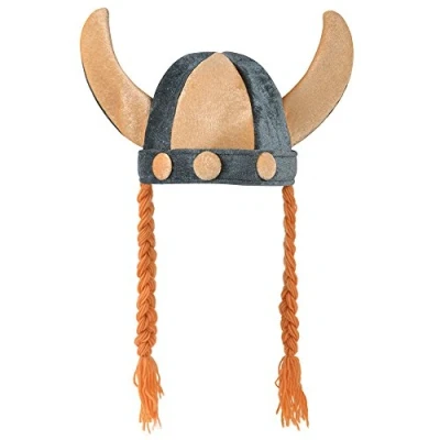 Image of Bristol Novelty BH557 Viking Helmet Soft &amp; Plaits Costume 1 Piece Multicoloured One Size Adult, womens, Multi colour