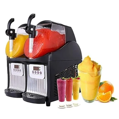 Image of ANGDI Commercial Ice Slush Machine, 2.5Lx2 Tank Professional Frozen Slushie Maker, 300W Beverage Margarita Making Efficient Cooling, for Home, Hotel, Cafes, Restaurants