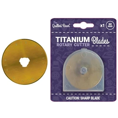 Image of The Quilted Bear Titanium Rotary Blades 60mm Precise Cutting &amp; Long Lasting Easy Replace Universal Replacement Cutter One Blade for Fabric Cutters Sewing