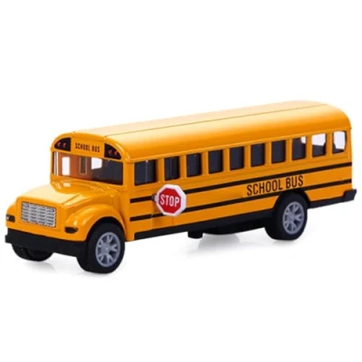 Image of NyaSaa Pull Back School Bus,Mini Yellow Bus Toy, Die Cast Vehicles Alloy Play Metal Toy with Bright and Openable Doors for Kids Boys Girls