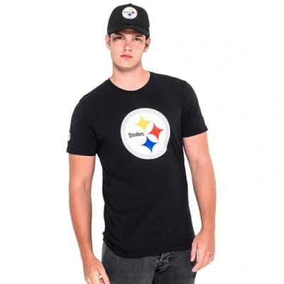 Image of New Era Pittsburgh Steelers NFL Team Logo Black T Shirt