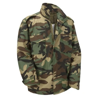 Image of M65 Military Field Jacket With Removable Quilted Inner Liner Woodland Camouflage (M)