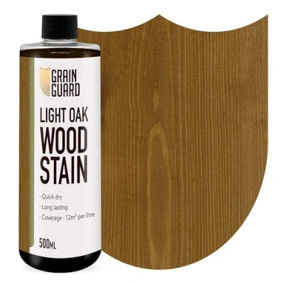 Image of GRAIN GUARD Wood Stain Light Oak 500ml Water Based &amp; Low Odour Eco Friendly and Non Toxic Interior Furniture Easy Application Quick Drying
