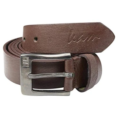 Image of KAM Men&#039;s Leather Jeans Belt (913) inBrown in To Fit Size 44 46 Inches