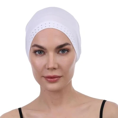 Image of Deresina Headwear Jewelled Cap (White One Size)