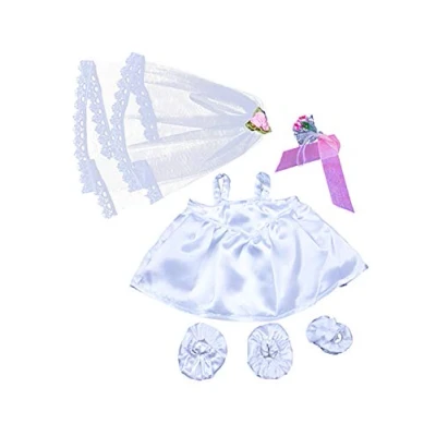 Image of Bride with Veil and Bouquet Teddy Bear Outfit (8&quot;)