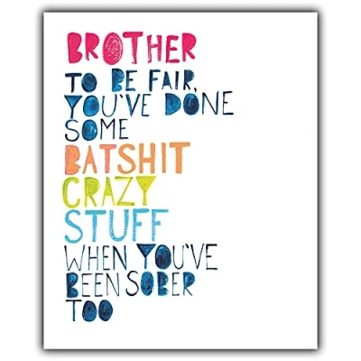 Image of Funny Brother Birthday Card, Rude Card For Brother, Paper Salad,