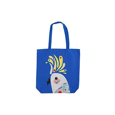 Image of Maxwell &amp; Williams Pete Cromer Large Tote Bag, Cockatoo Print, 100% Cotton, 42 x 41 cm