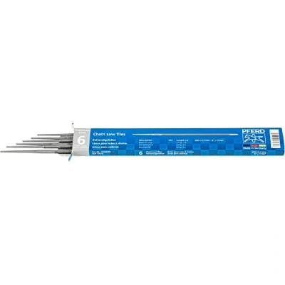 Image of PFERD Chain Saw File Round, 6 pcs. Dia. 11/64 inch x 8 Premium line with Innovative Spiral Cut 17075 Files for manually Quick Sharpening saws