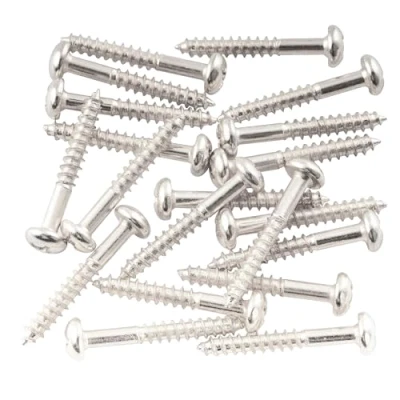 Image of Musiclily 6.5x 28.5mm Guitar Tremolo Bridge Mounting Screws for Strat Style, Chrome (20 Pieces)