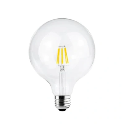 Image of G.W.S® LED Filament Bulb, G125 E27 Edison Screw, Globe 8W Dimmable Warm White 2700K, Clear Glass