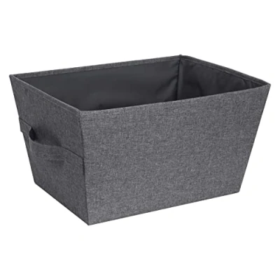 Image of Bigso Box of Sweden Foldable Storage for Home and Shelves Large Fabric Basket with Easy Carry Handles Bin Blankets, Towels, Toys More Grey