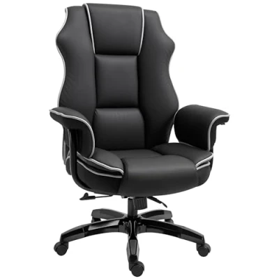 Image of Vinsetto Executive Office Chair, PU Leather High Back Desk Chair with Height Adjustable, Reclining Swivel Computer for Home, Black