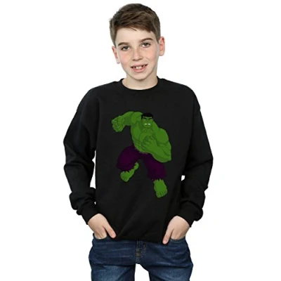 Image of Marvel Boys Hulk Simple Sweatshirt 5 6 Years Black