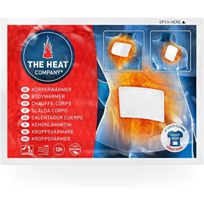 Image of THE Heat COMPANY Bodywarmer 10 Pieces EXTRA WARM Adhesive Warmer for Back and Neck 12 Hours Pleasant Warmth Instant Air Activated Purely Natural