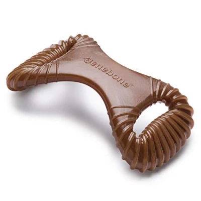 Image of Benebone Indestructible Dental Dog Chew Toy For Aggressive Chewers, Long Lasting Tough Boredom Breaker Dogs, Real Peanut Flavour, Large Made in the USA.