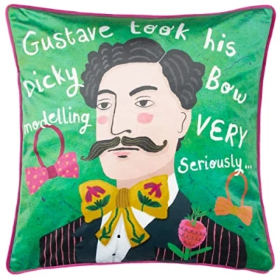 Image of Kate Merritt Gustave Piped Velvet Feather Filled Cushion Multicolour One Size