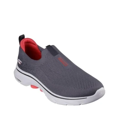 Image of Skechers Men&#039;s GO Walk 7 Trainers, Charcoal and Black Textile, 13 UK