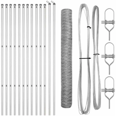 Image of vidaXL Fencing Set of 2 Galvanised Steel 25 x 1 m Durable