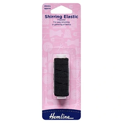 Image of Hemline Shirring Elastic 20m x 0.75mm Black