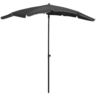 Image of vidaXL Garden Parasol with Pole 200x130 cm Anthracite