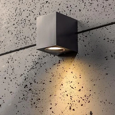 Image of CGC Lighting Black Up Down Wall Light Rectangular Square Outdoor Garden Indoor Weatherproof Corrosion Resistant Outside Door Patio Terrace Lamp Rust Proof Coastal Exterior (Single Spotlight)