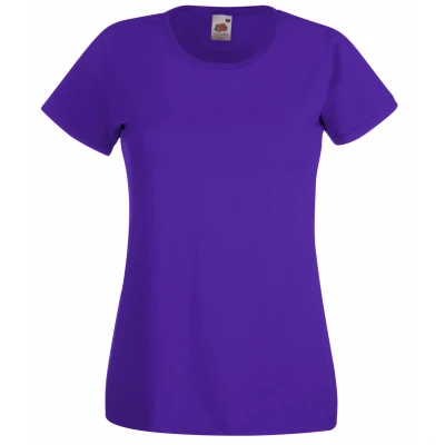 Image of Fruit Of the Loom Ladies/Womens Lady Fit Valueweight Short Sleeve T Shirt (Pack 5) (Purple) Cotton Size X Large