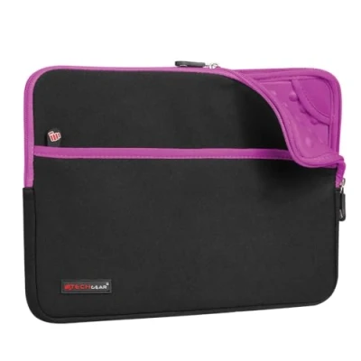 Image of TECHGEAR Tablet Sleeve for Apple iPad Pro 13&quot; (M4) 2024, Air (M2), 12.9&quot;, Slim Neoprene Zipped Protective Case Cover Anti Shock Bubble Interior [Sentinel 13] [Purple]