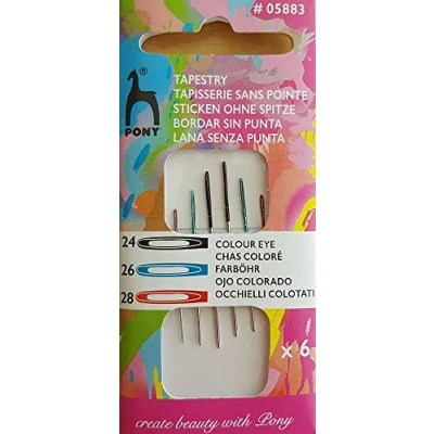Image of Pony Hand Sewing Needles, Multi Colour, 24/28