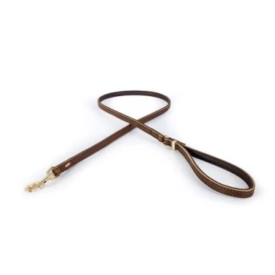 Image of EZYDOG Oxford Leather Dog Lead Small, Medium and Large Dogs, Full Grain Natural Leather, Adjustable, Padded Lining, Hard Wearing (LITE, Brown)